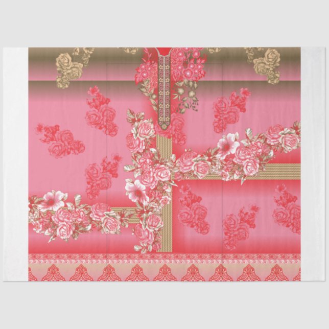 Seda Papel de tejido decorativo personalizado | Ajuste  (Anverso)