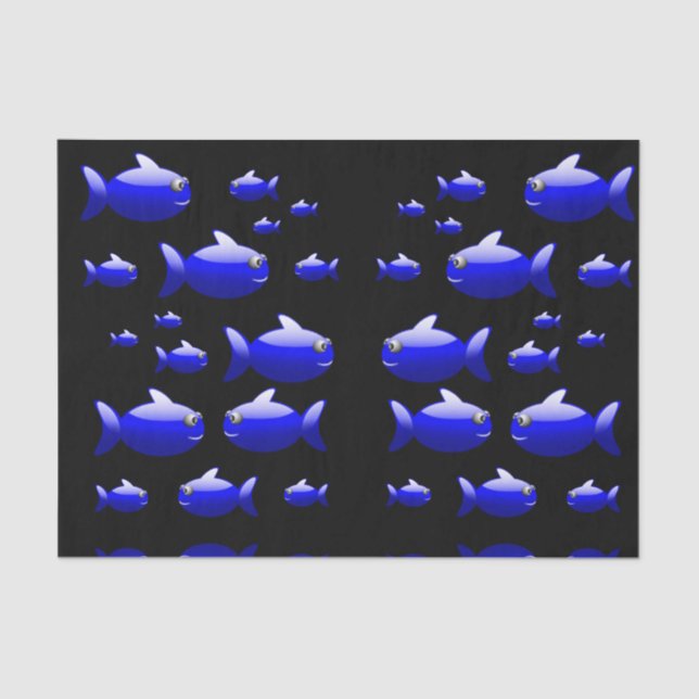Seda Papel de tejido decorativo Pescado (Anverso)