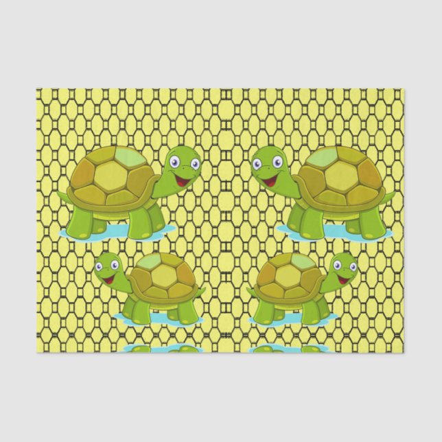 Seda Papel de tejido decorativo Tortugas (Anverso)