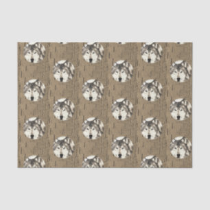 Seda Papel de tejido decorativo Wolf