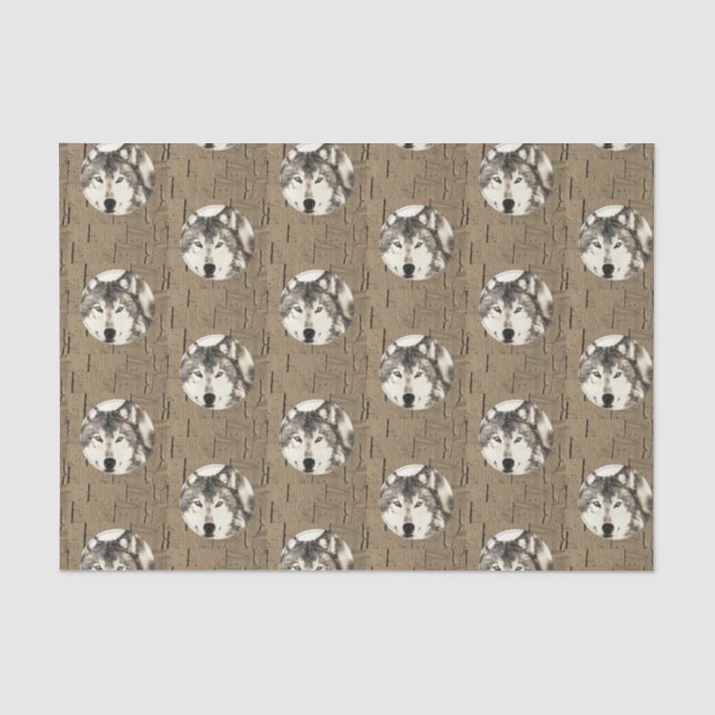 Seda Papel de tejido decorativo Wolf (Anverso)