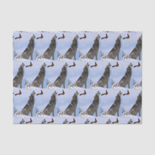 Seda Papel de tejido decorativo Wolf