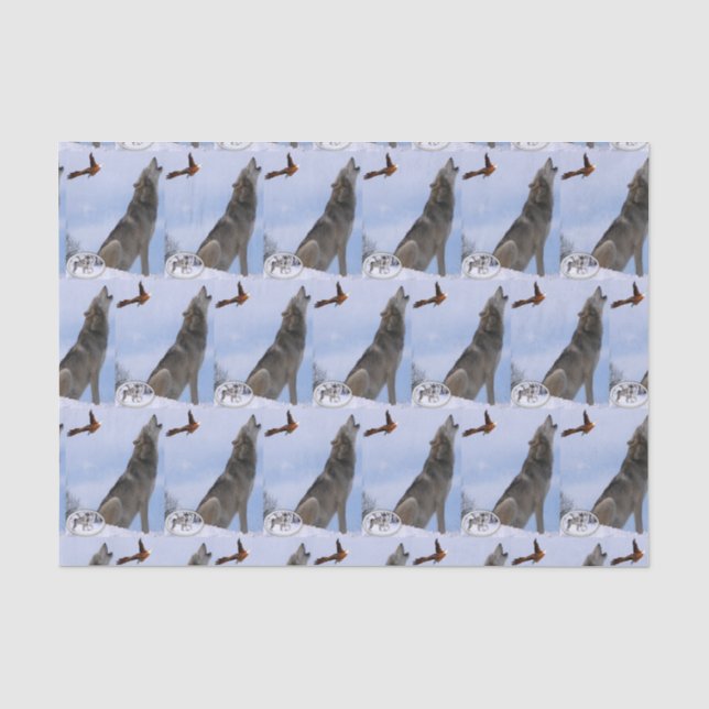 Seda Papel de tejido decorativo Wolf (Anverso)