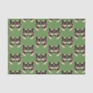 Seda Papel de tejido decorativo Wolf