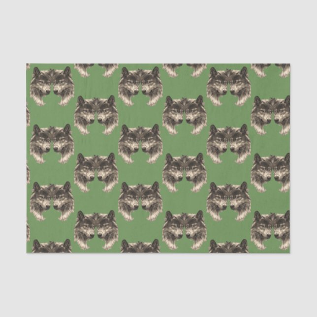 Seda Papel de tejido decorativo Wolf (Anverso)