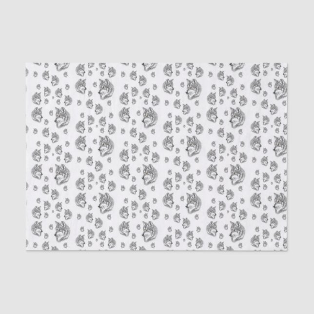 Seda Papel de tejido decorativo Wolf (Anverso)