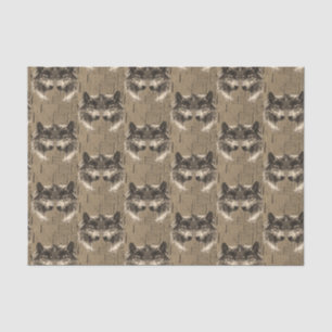 Seda Papel de tejido decorativo Wolf