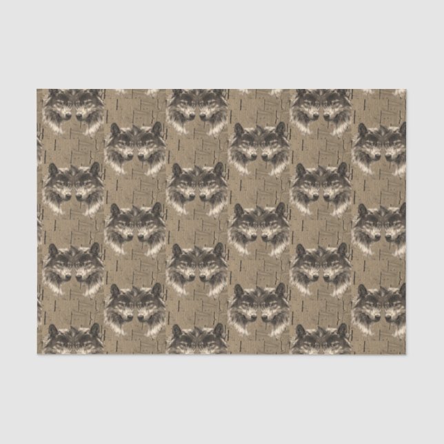 Seda Papel de tejido decorativo Wolf (Anverso)