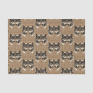 Seda Papel de tejido decorativo Wolf