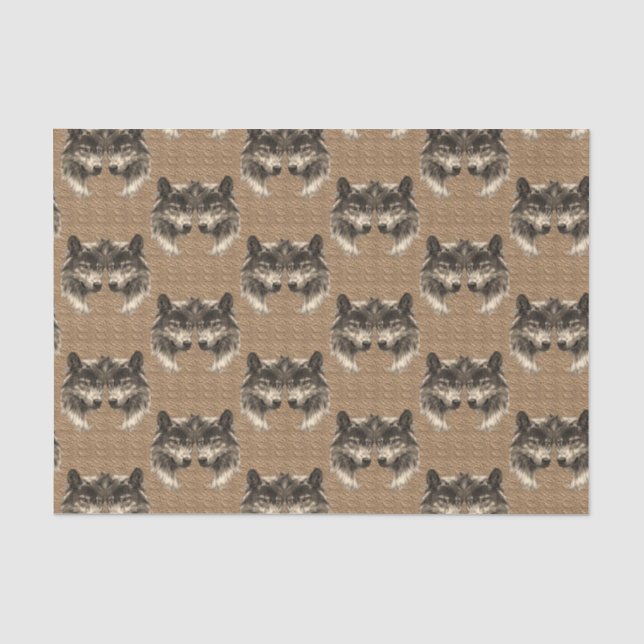 Seda Papel de tejido decorativo Wolf (Anverso)