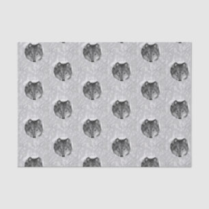 Seda Papel de tejido decorativo Wolf