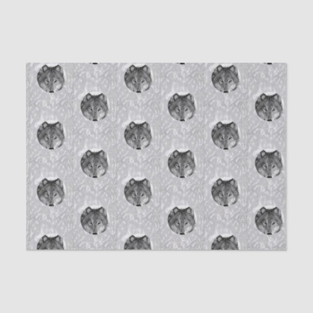 Seda Papel de tejido decorativo Wolf (Anverso)