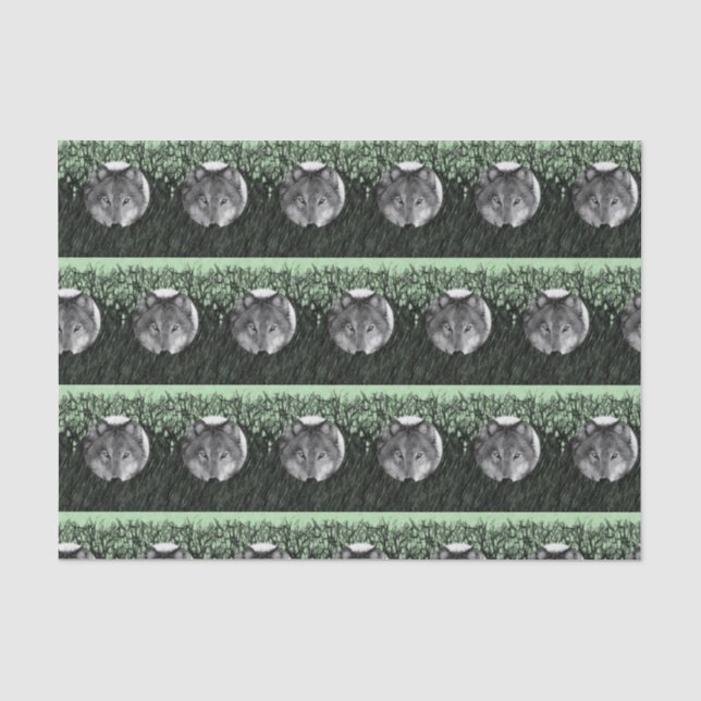 Seda Papel de tejido decorativo Wolf (Anverso)