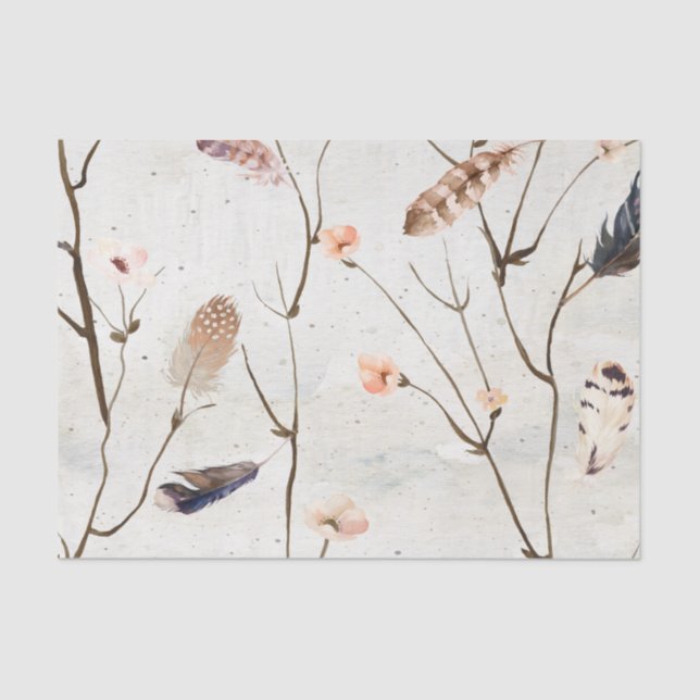 Seda Papel de tejido del árbol de la pluma (Anverso)