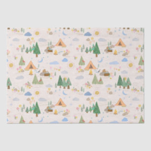 Seda papel de tejido del día de acampada
