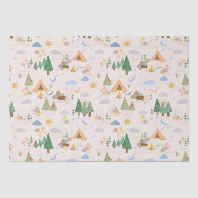 Seda papel de tejido del día de acampada (Anverso)