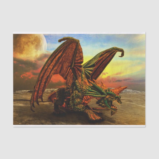 Seda papel de tejido del dragón monstruo (Anverso)