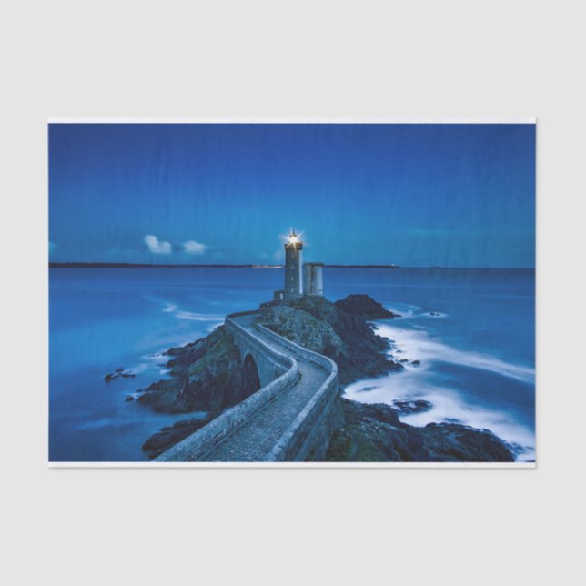 Seda papel de tejido del faro nocturno (Anverso)