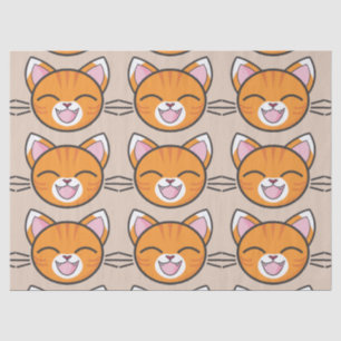 Seda papel de tejido del gato feliz
