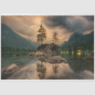 Seda papel de tejido del lago alpino