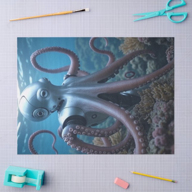 Seda Papel de tejido del Octopus cibernético (Artesanía)