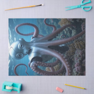Seda Papel de tejido del Octopus cibernético