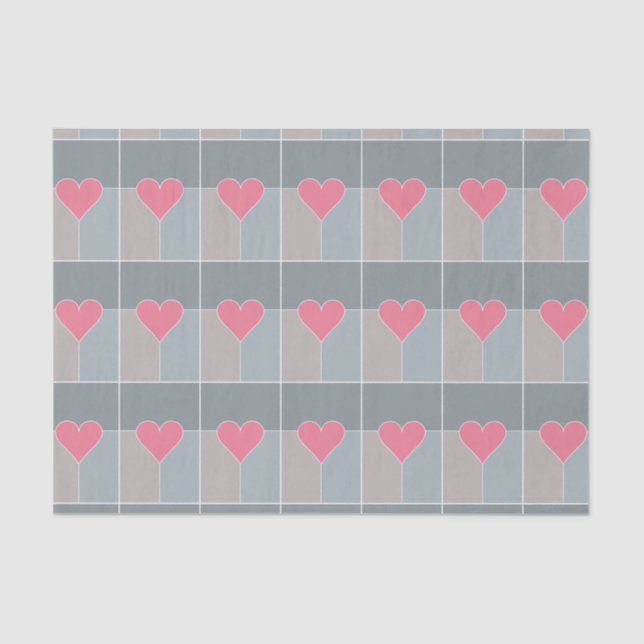 Seda Papel de tejido del patrón cardíaco (Anverso)