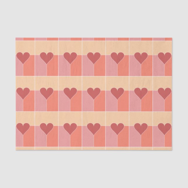 Seda Papel de tejido del patrón cardíaco (Anverso)