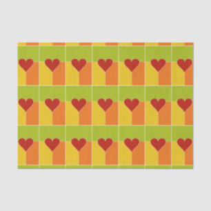 Seda Papel de tejido del patrón cardíaco