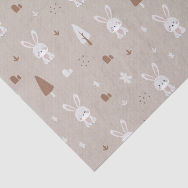Seda Papel de tejido del patrón de conejo adorable (Detalle)