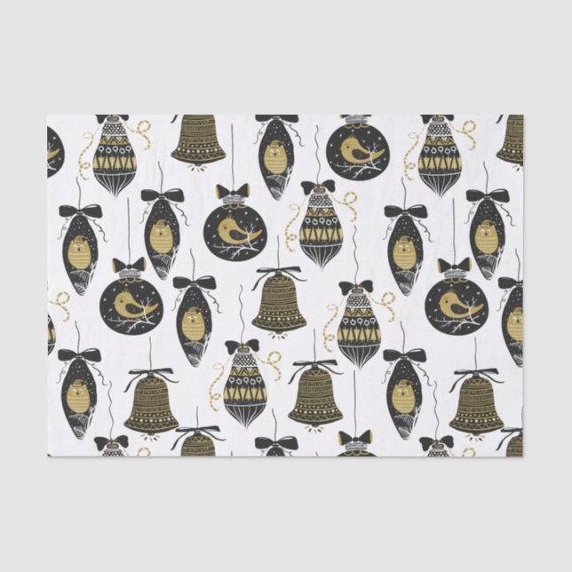 Seda Papel de Tejido del Patrón de Ornamentos de Navida (Anverso)