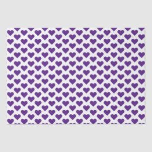 Seda Papel de tejido del patrón del corazón morado delg