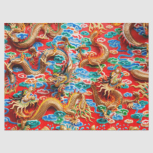 Seda papel de tejido del templo de los dragones