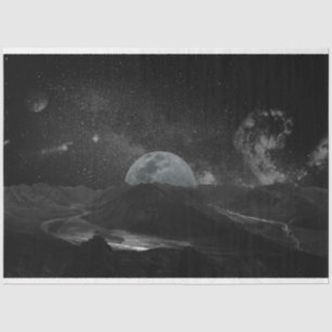 Seda papel de tejido del universo de la luna