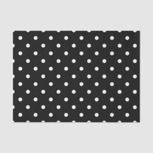 Seda Papel de Tejido DOT DE POLKA NEGRO
