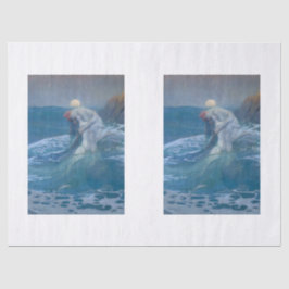SEDA PAPEL DE TEJIDO : EL MERMAID : HOWARD PYLE : 1910