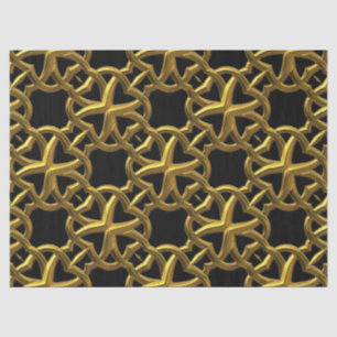 Seda papel de tejido filigre dorado