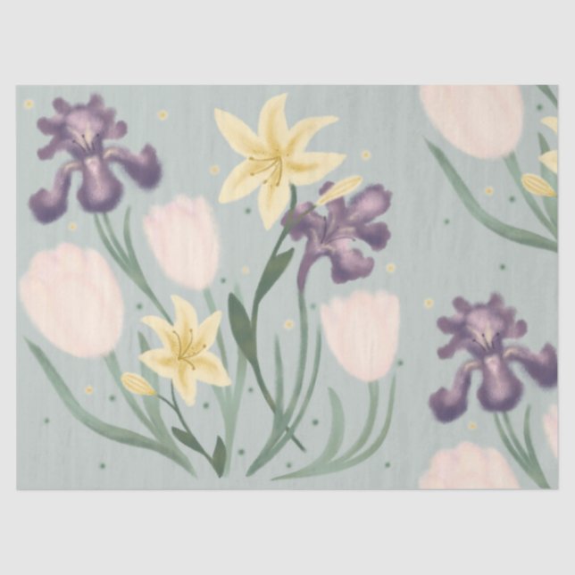 Seda Papel de tejido floral (Anverso)