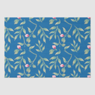 Seda Papel de tejido floral azul Skydiver