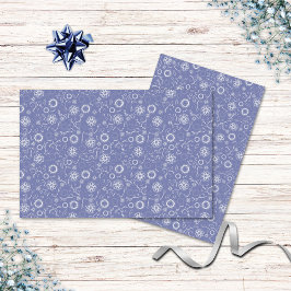 Seda Papel de Tejido Floral Azul y Blanco de Inspiració