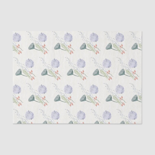 Seda Papel de tejido floral Blue Lotus Pod (Anverso)