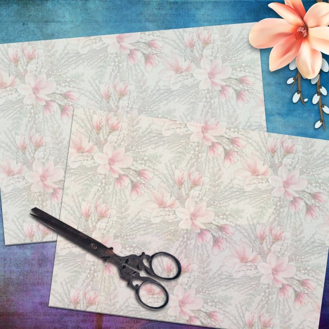 Seda Papel de Tejido Floral con estampado de Magnolia W (Subido por el creador)