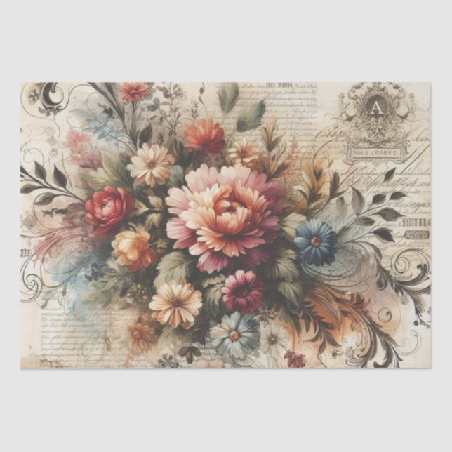 Seda Papel De Tejido Floral De Decoraciones Inspiradas  (Anverso)