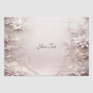Seda Papel de tejido floral de marfil blanco