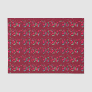 Seda Papel de tejido floral de Wassal rojo profundo
