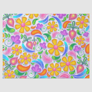 Seda papel de tejido floral ligero