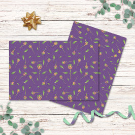 Seda Papel de tejido floral morado inspirado en la cose