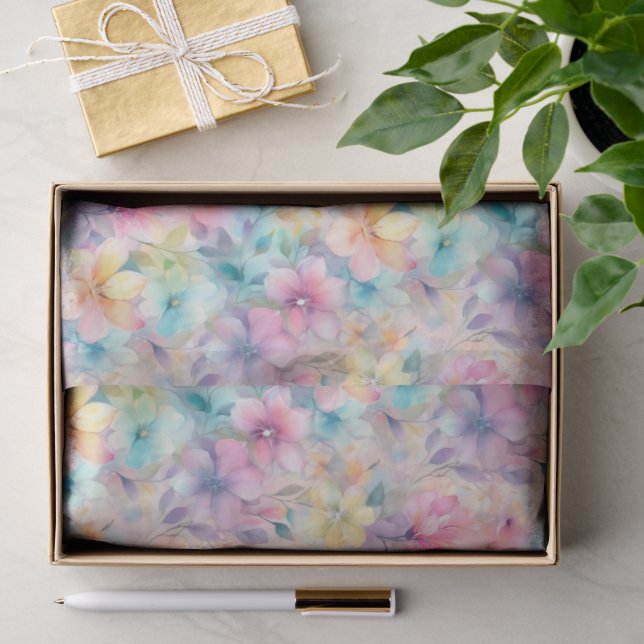 Seda Papel de tejido floral Pastel (Regalo )