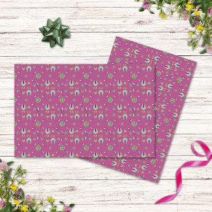 Seda Papel de Tejido Floral Profundo Inspirado en la Vi