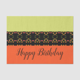 Seda Papel de tejido floral rosa y naranja